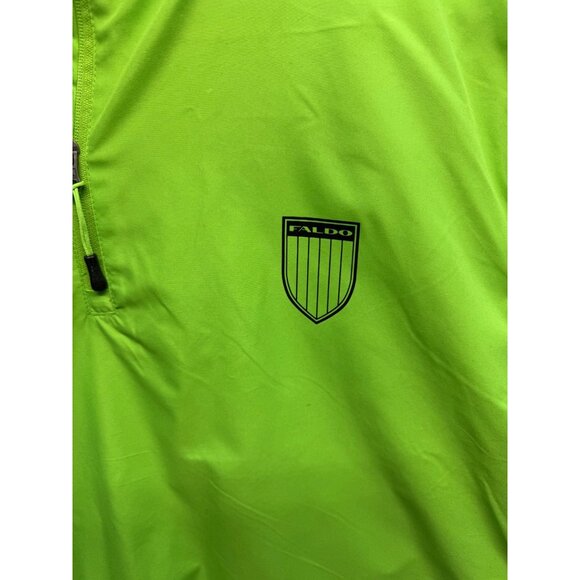 Faldo Mens Vivid Green Golf Windbreaker Half-Zip Lightweight Water-Resistant LG - Picture 2 of 12